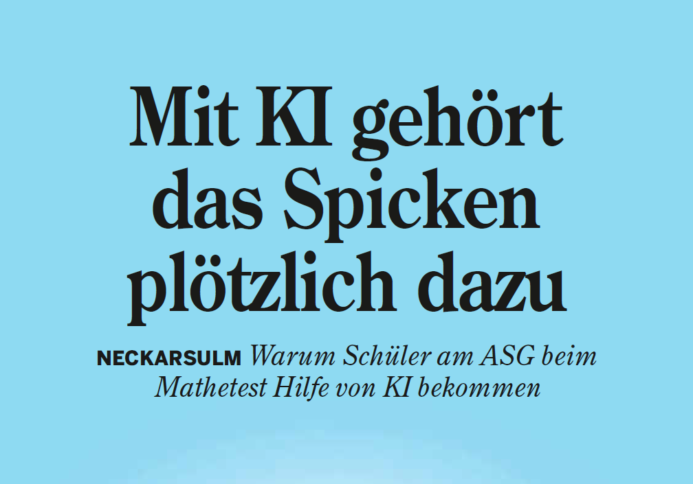 Stimme Artikel zu KI-Projekt im Fach Mathe